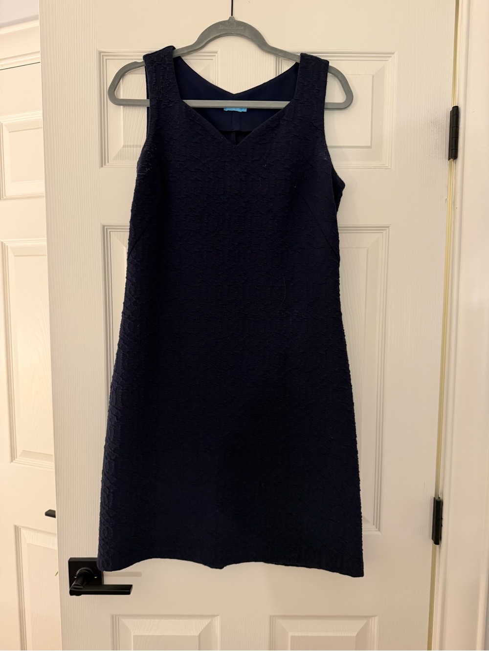 J. McLaughlin Navy Textured Sleeveless Shift Dress